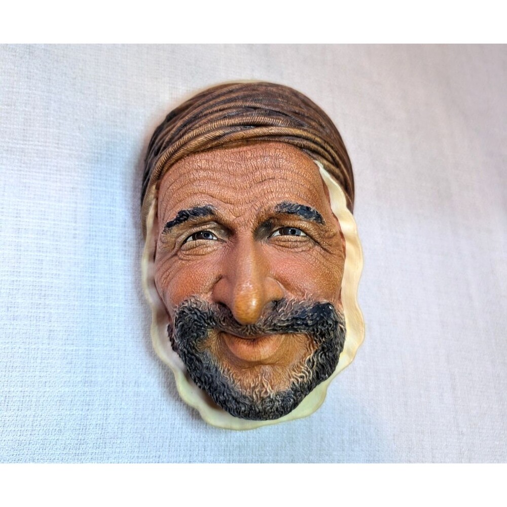 Vintage 1961 Bossons Chalkware Head ~ PERSIAN ~ Iranian Wall Art Made in England